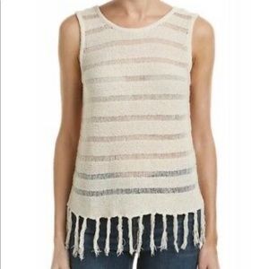 Michael Stars Crew Neck Fringe Tank -Size L